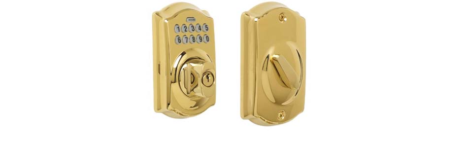 eRL-BE365CG Deadbolt Lock in Bright Brass Finish