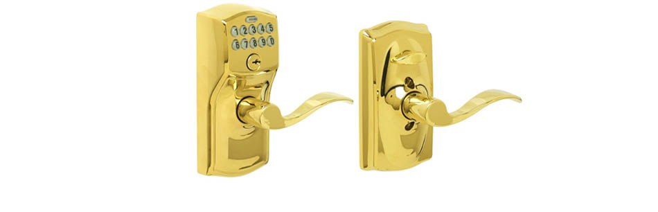 eRL-FE595CG Latchbolt Lock in Bright Brass Finish